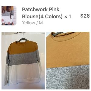 Color block long sleeved shirt